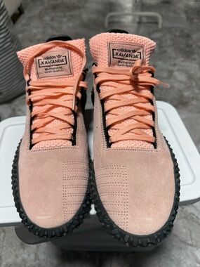 adidas Kamanda Peach Suede and Knit Sneakers
